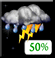 Thursday Night: Showers and thunderstorms likely. Mostly cloudy, with a low around 58. Chance of precipitation is 60%. Thursday Night: Showers And Thunderstorms Likely